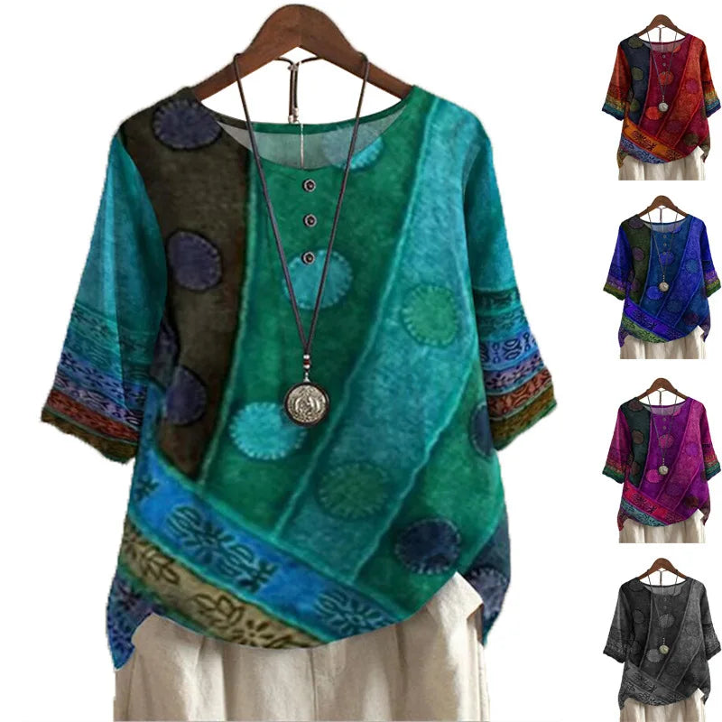 Lily™ - Bequemes, farbenfrohes Halbarm-Top