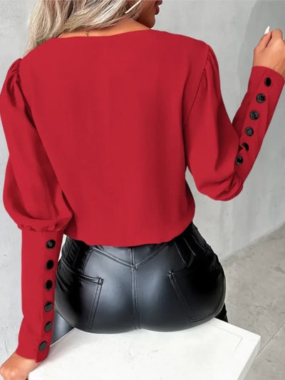 Cassandra - Raffinierte V-Ausschnitt Blusenmode