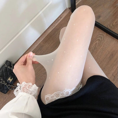 Leah | Modische Strumpfhosen mit Herz und Punktmuster