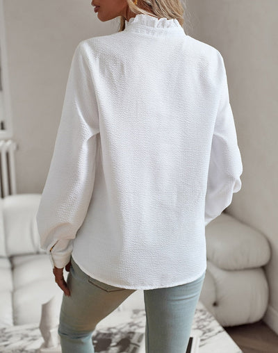 Selene - Fließende Bluse mit Rüschen und langen Ärmeln