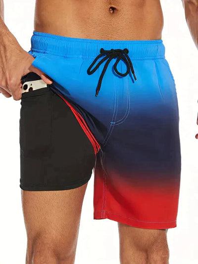 Herren-Badeshorts aus leichtem, schnelltrocknendem Material mit elastischem Bund