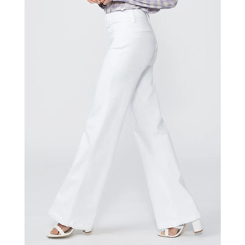 Damen Flared Jeans im eleganten Schnitt mit hoher Taille und weitem Bein Fudus