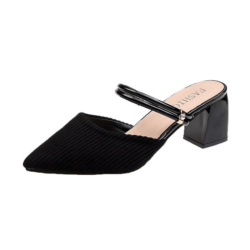 Damen Slingback Pumps mit elegantem spitz zulaufenden Design und modischem Blockabsatz Fudus