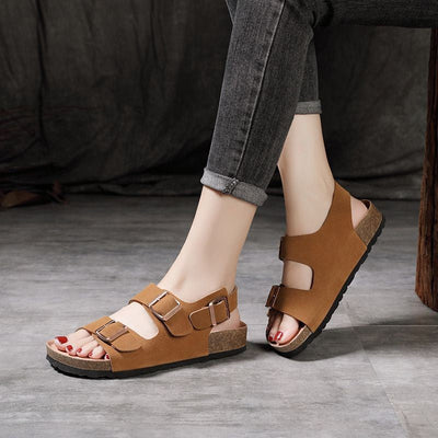 Damen Marken-Sandalen mit verstellbaren Schnallen und anatomischem Fußbett Fudus