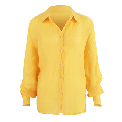 Damen Leinenbluse mit lässigem Schnitt Fudus