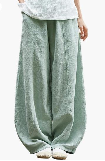 Damen Leichte und luftige Palazzo-Hose mit weitem Schnitt Fudus