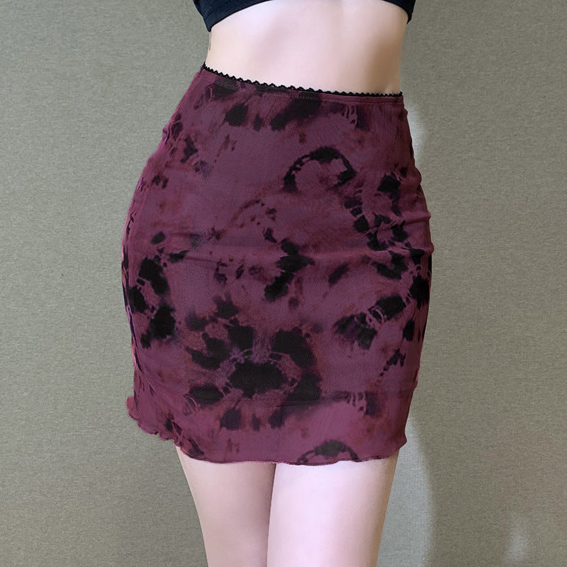 Damen Midi-Rock im modernen Batik-Design Fudus