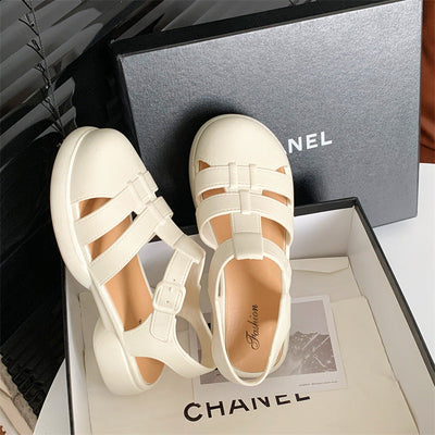 Damen Komfortable Sandalen im Retro-Stil mit verstellbarem Riemen Fudus