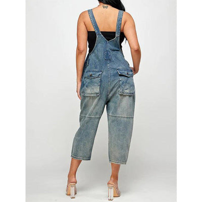 Damen Overall aus Denim mit Knopfdetail Fudus