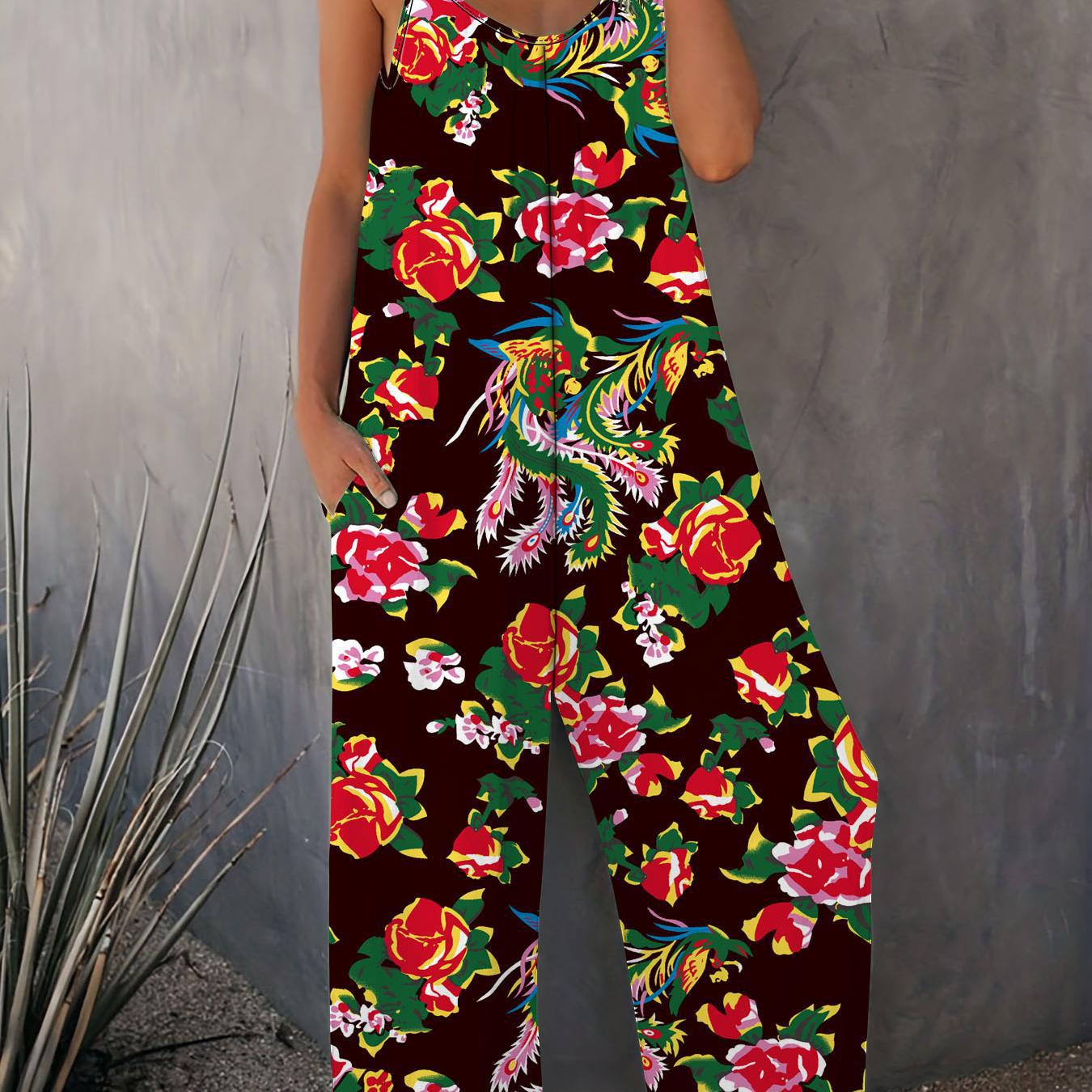 Damen Jumpsuit mit floralem Muster von Fudus