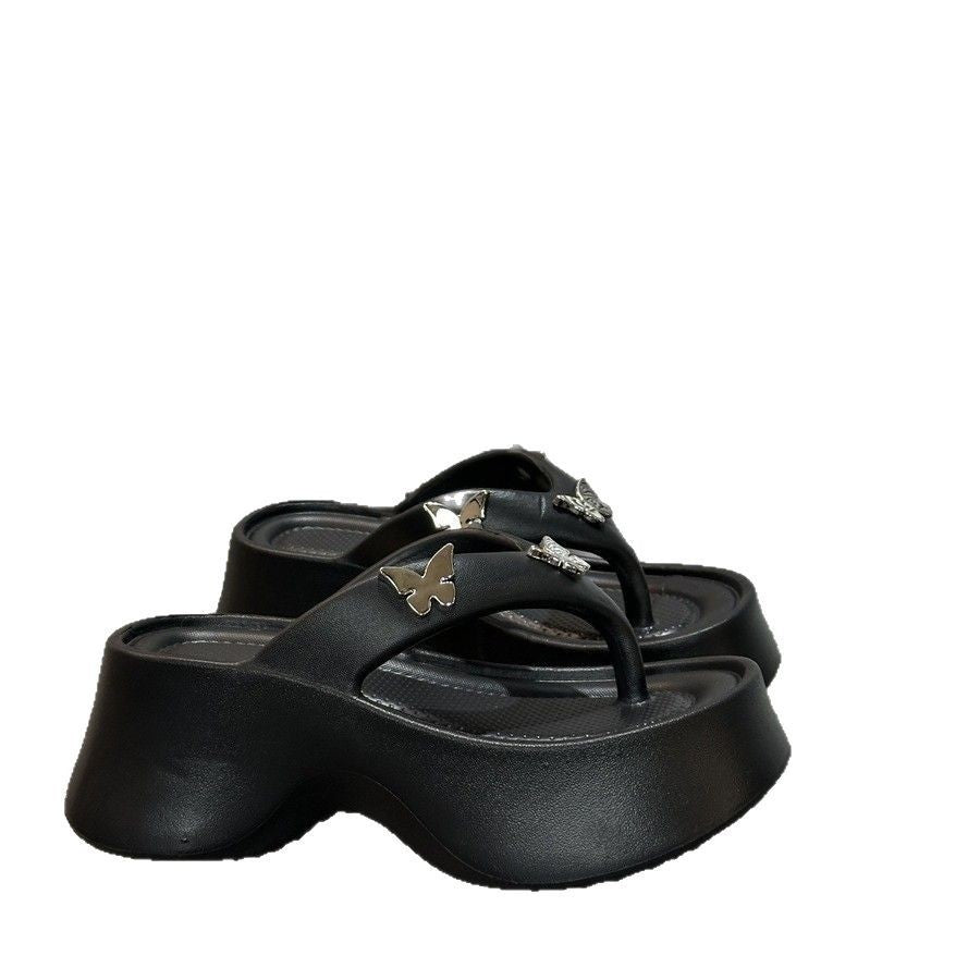 Damen Komfortable Flip-Flops mit eleganten Schmetterlingsakzenten und ergonomischer Sohle Fudus