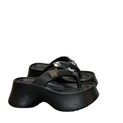 Damen Komfortable Flip-Flops mit eleganten Schmetterlingsakzenten und ergonomischer Sohle Fudus