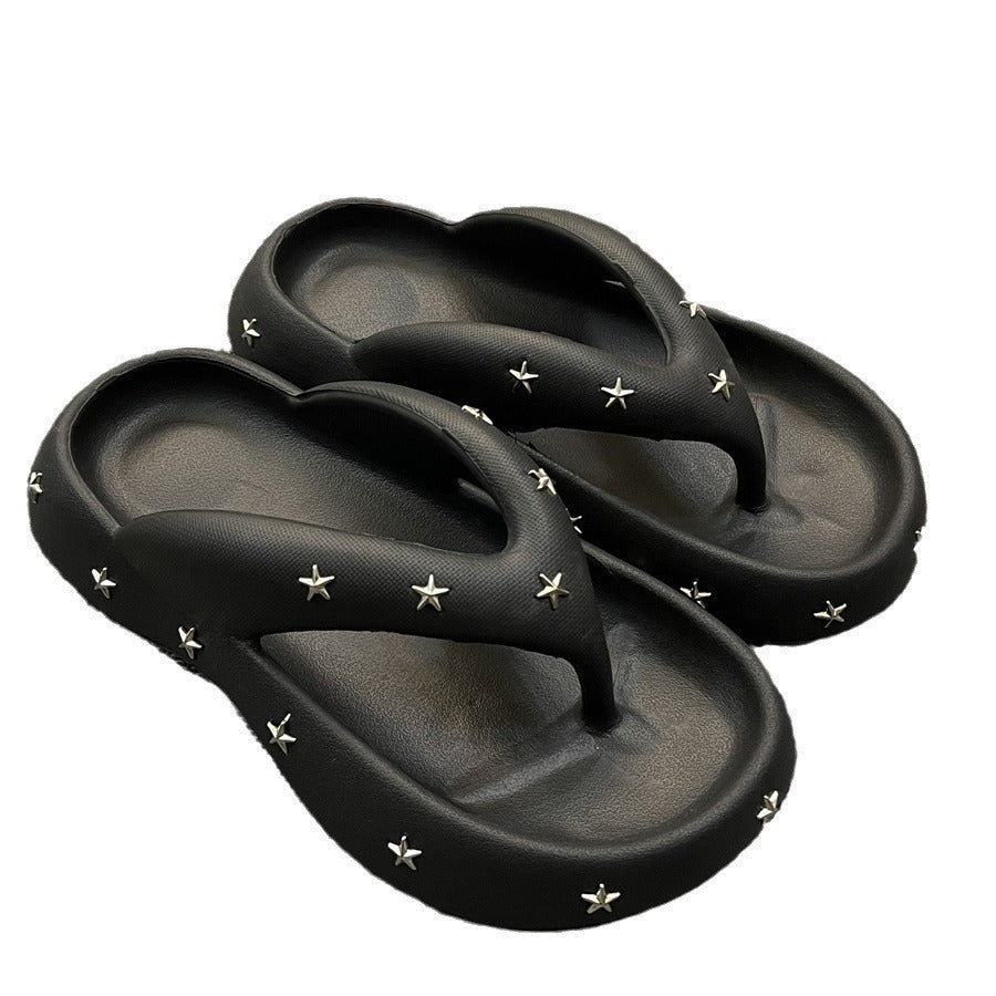 Damen Flip-Flops mit stilvollen Sternenapplikationen Fudus
