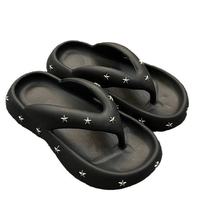 Damen Flip-Flops mit stilvollen Sternenapplikationen Fudus
