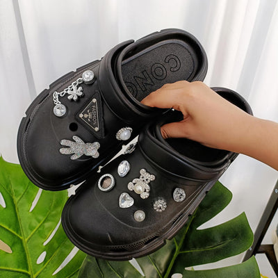 Damen Dekorative und modische Clogs mit Strassverzierungen Fudus