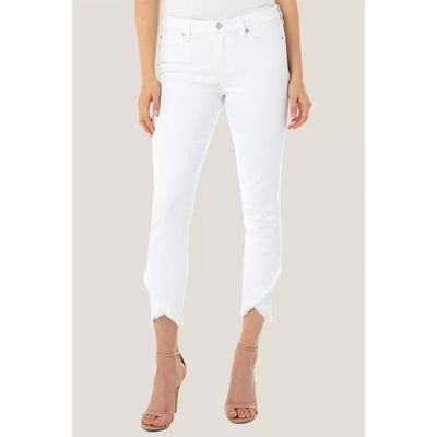 Damen Jeans mit fransigem Saum und schmalem Schnitt Fudus