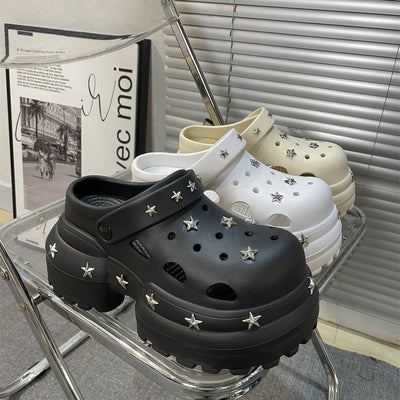 Damen modische Clogs mit trendigem Sternen-Design Fudus