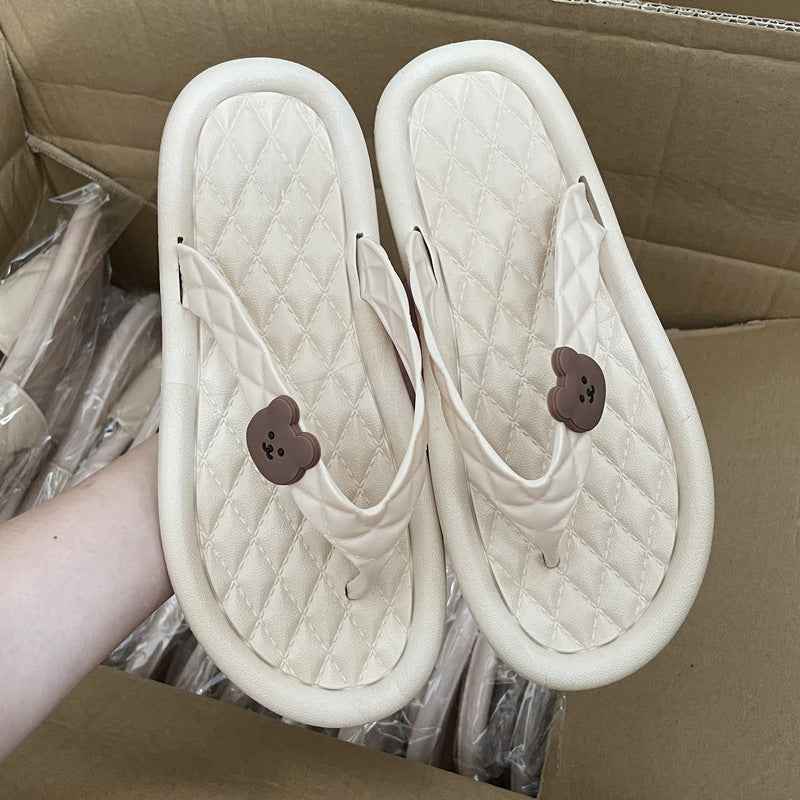 Damen Komfortable und stylische Pantoletten mit Teddy-Motiv Fudus