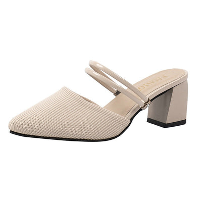 Damen Slingback Pumps mit modischem Riemen und leichtem Blockabsatz Fudus