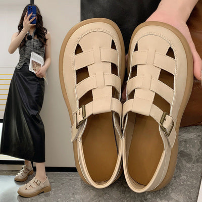 Damen offene Clogs mit modischem Schnallenverschluss und ergonomischer Sohle Fudus