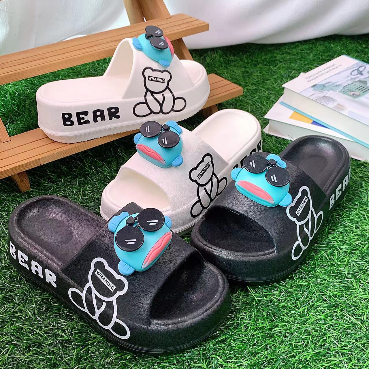 Damen Spaßige Freizeit-Sandalen mit tierischem Design und rutschfester Sohle Fudus