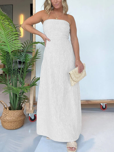 Damen Maxikleid mit schmalem, gerafftem Oberteil und asymmetrischem Saum Fudus