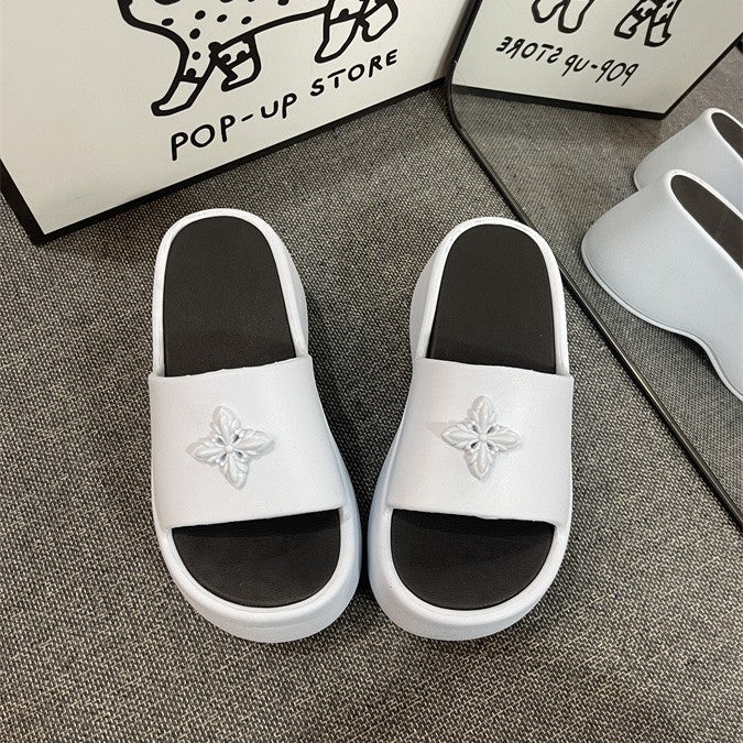 Damen Komfortable und stylische Pantoletten mit eleganter Floral-Applikation Fudus