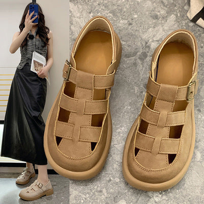 Damen offene Clogs mit modischem Schnallenverschluss und ergonomischer Sohle Fudus