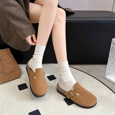 Damen Clogs mit modischem Schnallenverschluss und weichem Innenfutter Fudus