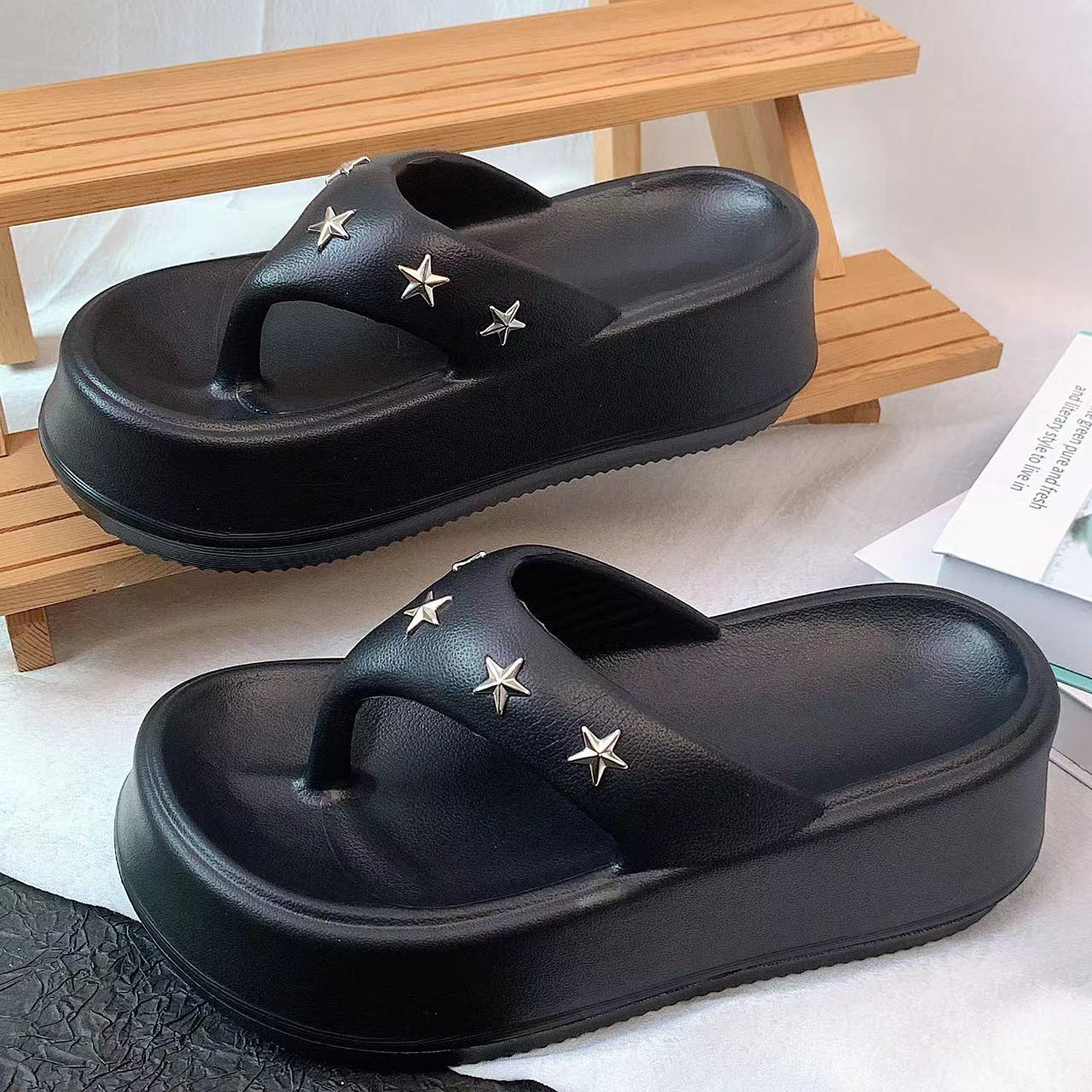 Damen Bequeme Pantoletten mit modischen Sternenapplikationen Fudus