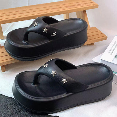 Damen Bequeme Pantoletten mit modischen Sternenapplikationen Fudus