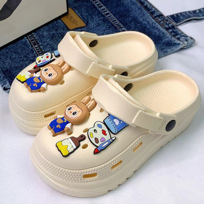 Damen Clogs mit buntem Tiermotiv und Komfortsohle Fudus