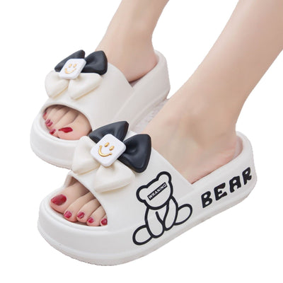 Damen Verspielte Hausschuhe mit Schleifen-Design Fudus