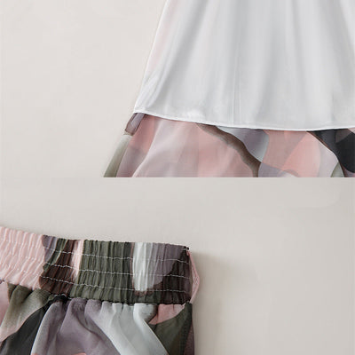 Damen Maxi-Rock mit geometrischem Design und elastischem Bund Fudus