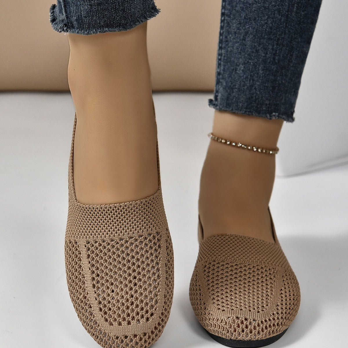 Damen luftige Ballerinas aus atmungsaktivem Meshmaterial Fudus