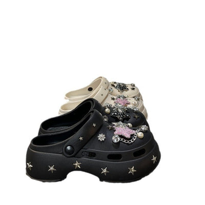 Damen Kreative und modische Clogs mit funkelnden Applikationen Fudus
