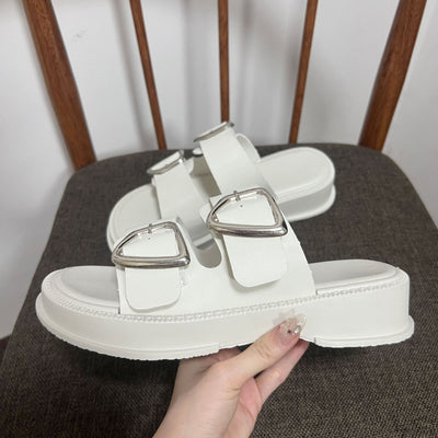 Damen Komfortable Sandalen mit modischen Schnallen und rutschfester Sohle Fudus