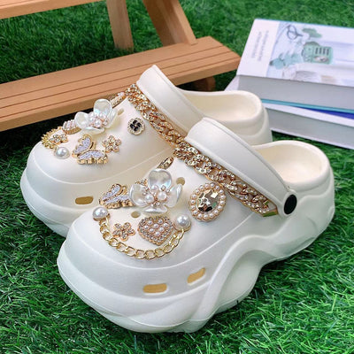 Damen Glamouröse Clogs mit funkelnden Schmuckdetails und hochwertiger Verarbeitung Fudus