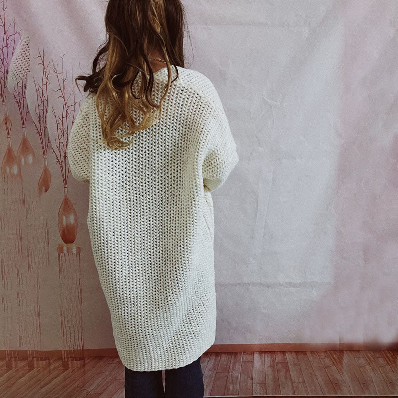 Strickcardigan mit Taschen | Grobstrick | Langer Schnitt