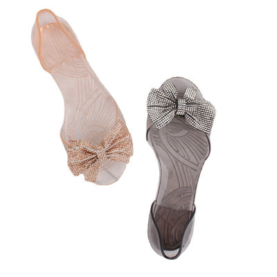 Damen Bequeme und schicke Slides mit glitzerndem Schleifendetail Fudus