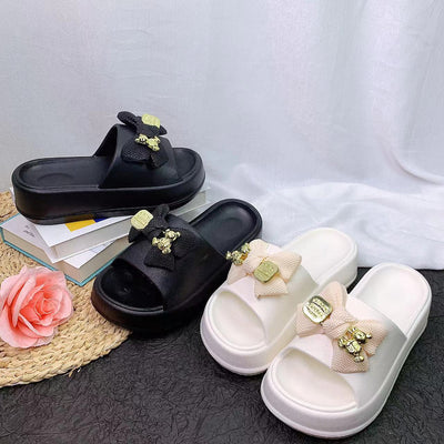 Damen Lustige und glamouröse Pantoletten mit hochwertigem Dekor Fudus