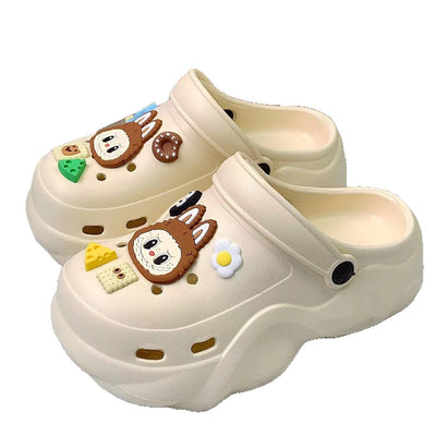 Damen Clogs mit verspielten 3D-Accessoires Fudus