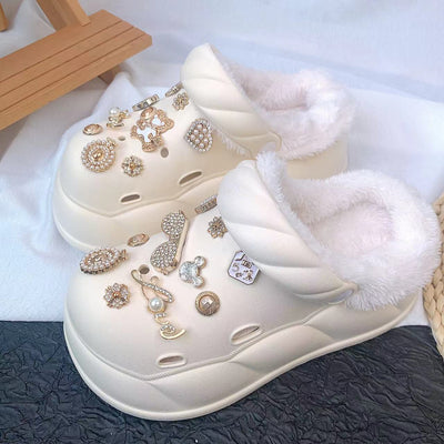 Damen modische Hausschuhe mit Schmuckelementen Fudus