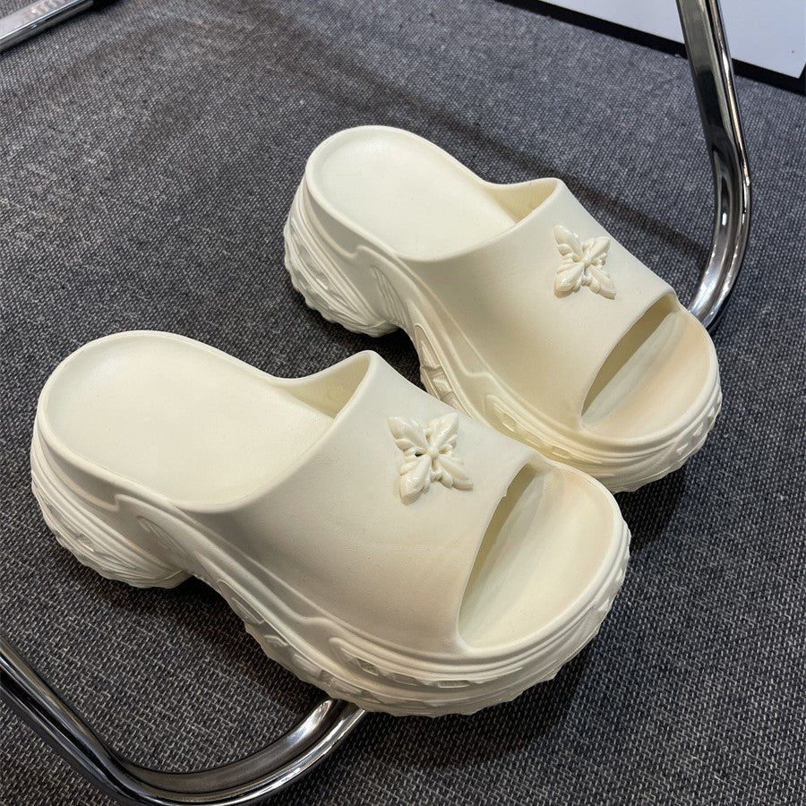 Damen Plattform-Pantoletten mit dekorativem Schmuck Fudus