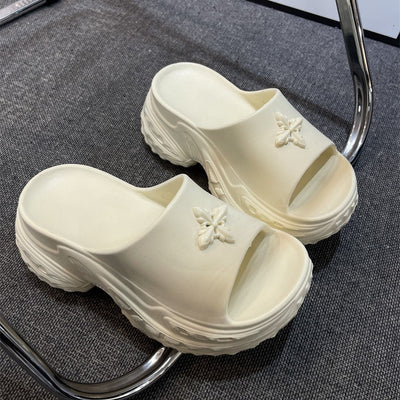 Damen Plattform-Pantoletten mit dekorativem Schmuck Fudus