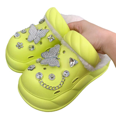 Damen Komfortable und luxuriöse Clogs mit glamourösem Schmuckdetail und weichem Futter Fudus