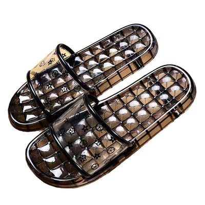 Damen Transparente Komfort-Slides mit rutschfester Sohle und anatomischer Fußbettgestaltung Fudus