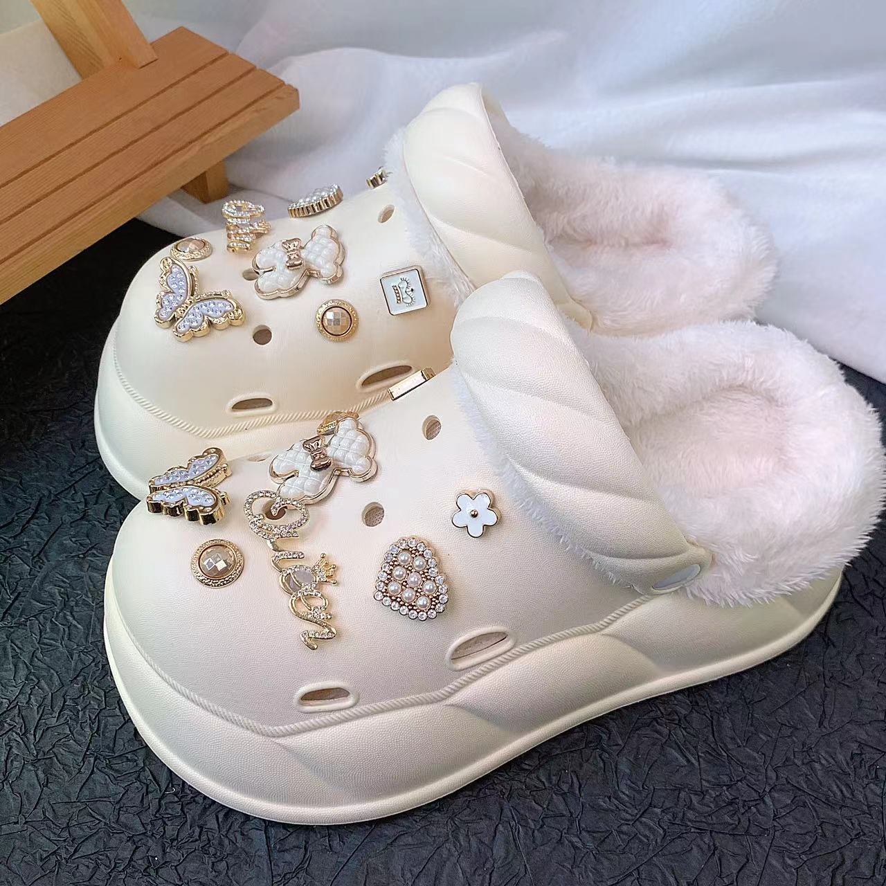 Damen Winterclogs mit glitzernden Verzierungen Fudus
