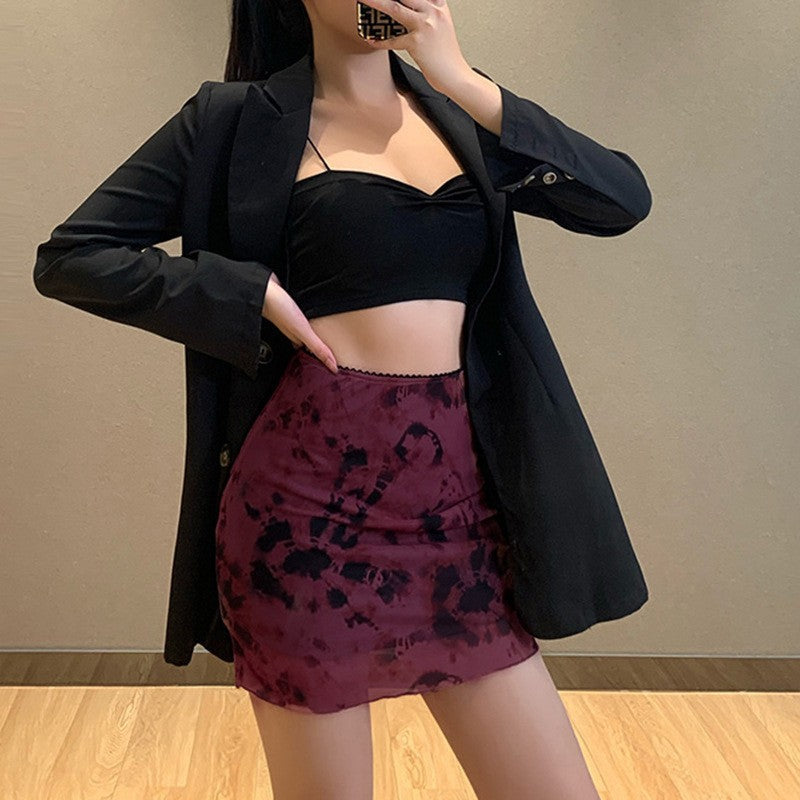 Damen Midi-Rock im modernen Batik-Design Fudus