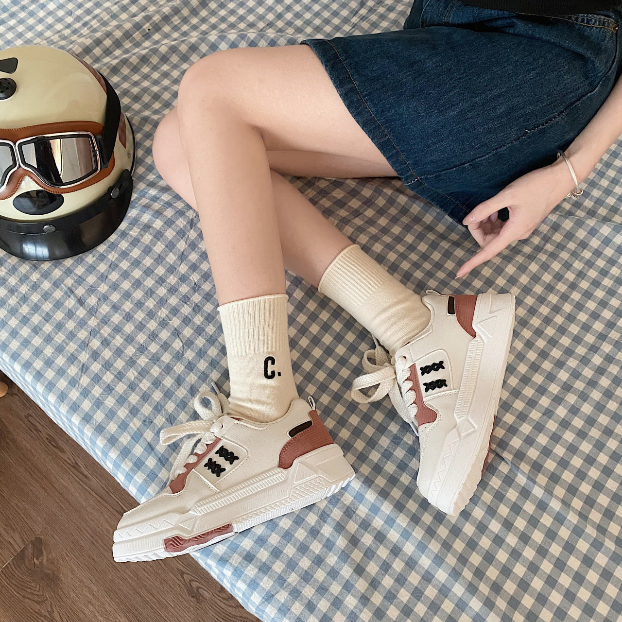 Damen Sportliche Chunky Sneakers mit atmungsaktivem Mesh-Obermaterial und stabiler Gummisohle Fudus